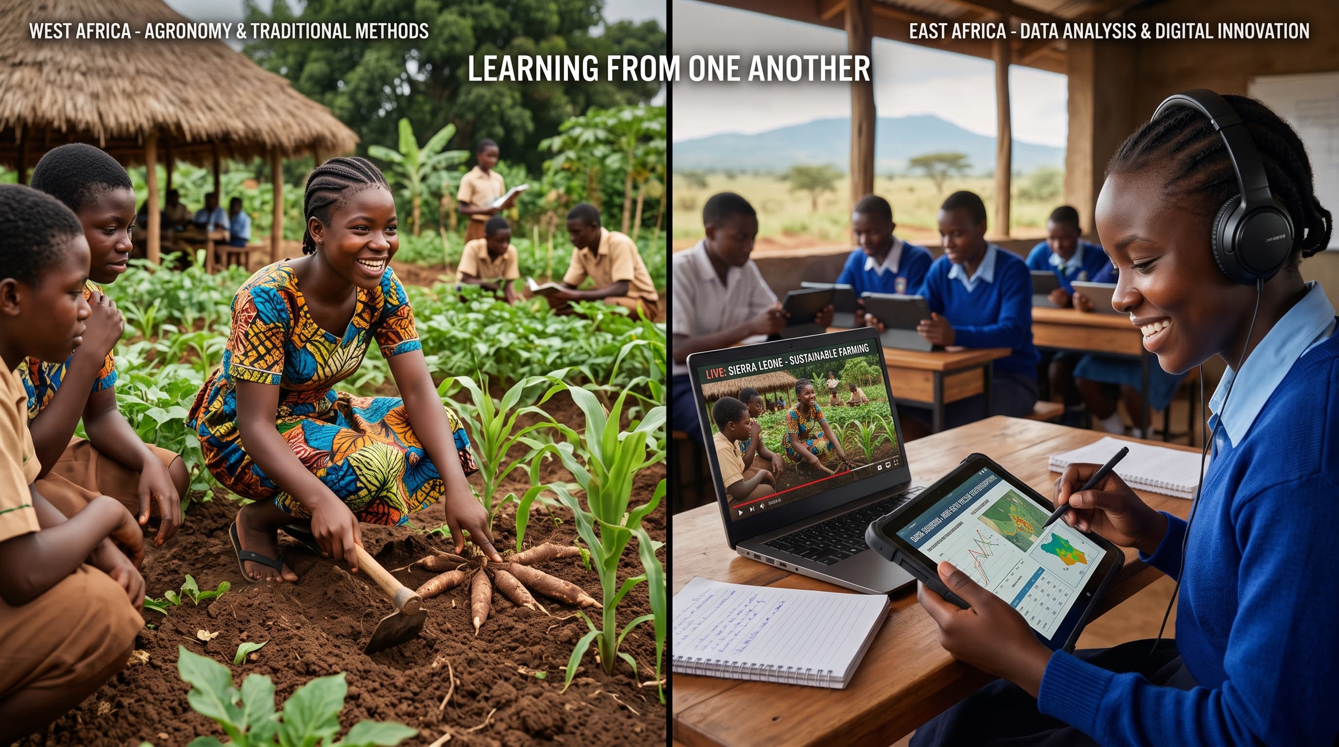 Students collaborating on Koosasa โ Sierra Leone and Uganda